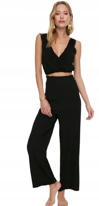 Trendyol TRENDYOL CZARNY KOMPLET DAMSKI Z ELASTYCZNYM PASKIEM 34 5BA