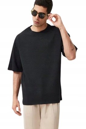 Trendyol TRENDYOL CZARNY MĘSKI T-SHIRT KLASYCZNY LUŹNY KROJ XL 5_A