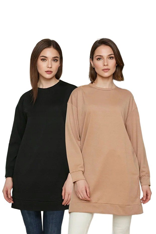 Inny producent TRENDYOL DŁUGA BLUZA DAMSKA BEZ KAPTURA Z DŁUGIM RĘKAWEM L 5EA*