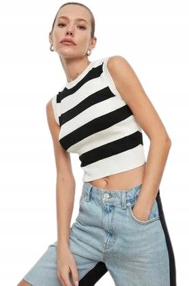Trendyol TRENDYOL DZIANINOWY DOPASOWANY TOP W PASKI 36 5_A