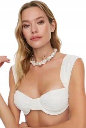 Trendyol TRENDYOL GÓRA OD BIKINI DAMSKA BIAŁA Z FISZBINAMI 38 5BA