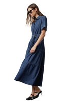 TRENDYOL JEANSOWA SUKIENKA MIDI Z PASKIEM I FALBANĄ 38 5EA* Trendyol