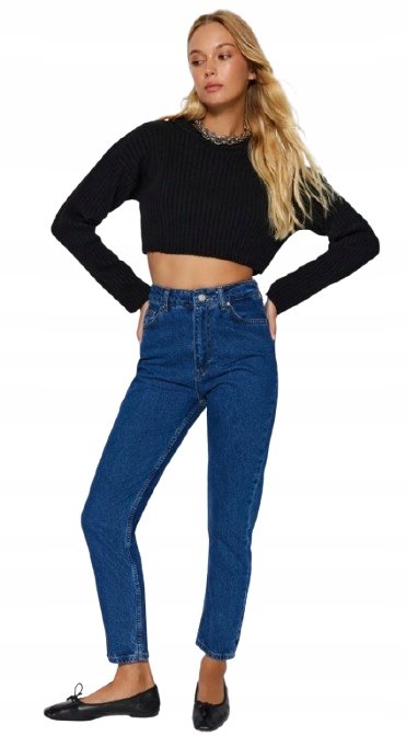 Trendyol TRENDYOL JEANSY MOM JEANS Z WYSOKIM STANEM 36 5AA