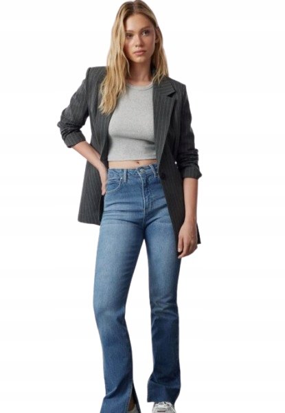 Trendyol TRENDYOL JEANSY Z ROZCIĘCIEM WYSOKI STAN NIEBIESKIE 38 5_A