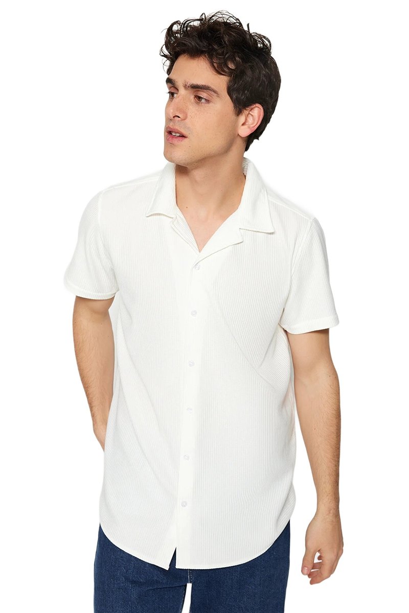 Trendyol TRENDYOL MAN BIAŁA KOSZULA MĘSKA CASUAL Z KRÓTKIM RĘKAWEM XL 5DA