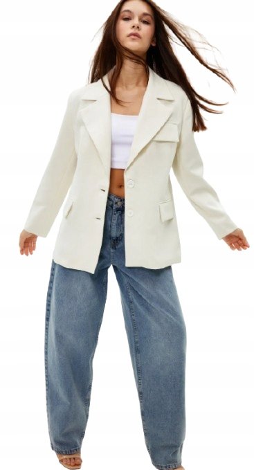 Trendyol TRENDYOL MARYNARKA Z KLAPAMI I JEDNORZĘDOWYM ZAPIĘCIEM 42 5BA