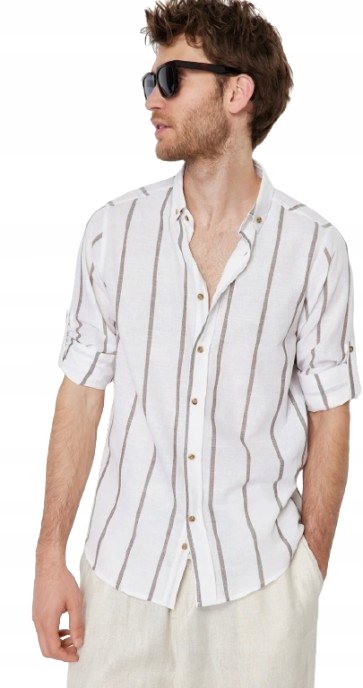 Trendyol TRENDYOL MĘSKA KOSZULA CASUAL PASKI DŁUGI RĘKAW BAWEŁNA 2XL 5_A