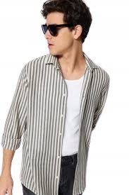 Trendyol TRENDYOL MĘSKA KOSZULA CASUAL W PASKI Z RĘKAWEM 3/4 BAWEŁNA XL 5_A