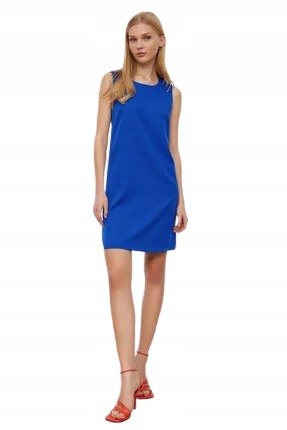 Trendyol TRENDYOL NIEBIESKA PROSTA SUKIENKA NA RAMIĄCZKACH BEZ OZDÓB 36 5BA