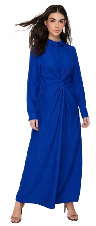 Trendyol TRENDYOL SUKIENKA MAXI Z PASKIEM I KOŁNIERZYKIEM CHABROWA 38 5AA