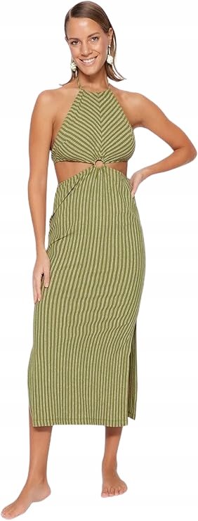 Trendyol TRENDYOL SUKIENKA MIDI W PASKI Z WYCIĘCIAMI I WIĄZANIEM 40 5AA