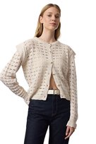 TRENDYOL SWETER DAMSKI AŻUROWY Z FALBANĄ NA RĘKAWACH BEŻOWY S 5EA* Trendyol