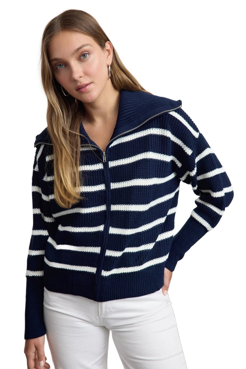 Inny producent TRENDYOL SWETER DAMSKI GRANATOWY W PASKI Z ZAMKIEM I GOLFEM M 5EA*