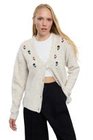 TRENDYOL SWETER DAMSKI KARDIGAN Z HAFTEM I KULKAMI BEŻOWY M 5EA* Trendyol