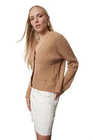 TRENDYOL SWETER DAMSKI KARDIGAN Z KIESZENIĄ BEŻOWY DO BIODER M 5EA* Trendyol