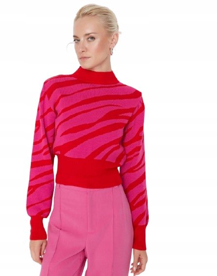 Trendyol TRENDYOL SWETER DAMSKI WZORZYSTY Z GOLFEM 36 5_A