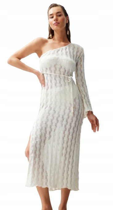 Trendyol TRENDYOL SWETERKOWA SUKIENKA NA JEDNO RAMIĘ Z PASKIEM 36 5BA