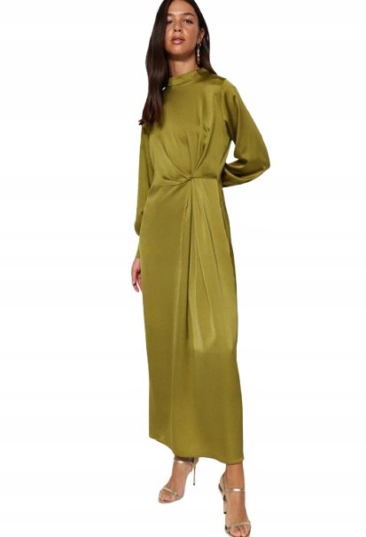 Trendyol TRENDYOL ZIELONA SUKIENKA MAXI KHAKI DAMSKA GŁADKA 36 5_A