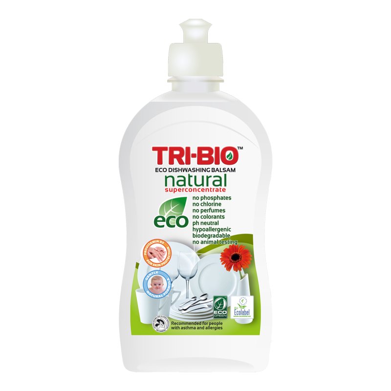 Фото - Ручне миття посуду TRI-BIO Naturalny BIO Balsam do Mycia Naczyń 420 ml 