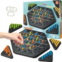 TRIGGLE GRA W TRÓJKĄTY STRATEGICZNA GUMKI RECEPTURKI 3D TRIANGLE CHESS, gra planszowa, 4M