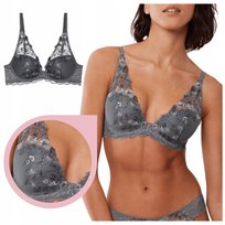 Triumph Sensual Spotlight WP biustonosz usztywniany haft kwiaty szary - 90B Triumph
