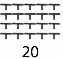 TRÓJNIK ŁĄCZNIK DO LINII KROPLUJĄCEJ WTYK NA WĄŻ 16mm 20 szt
