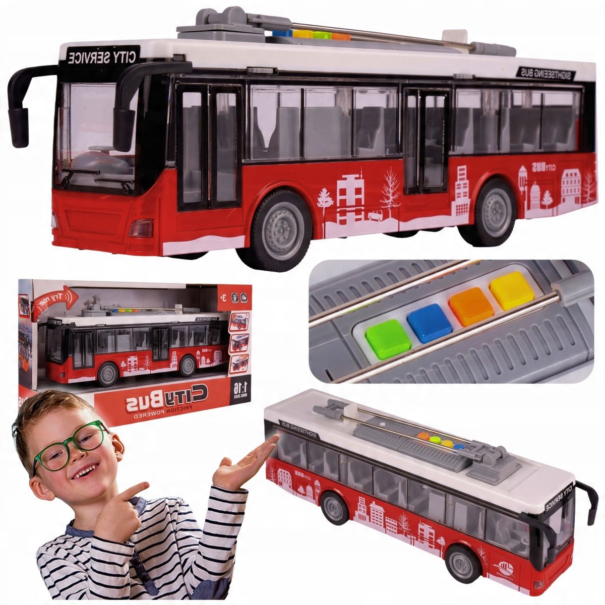 TROLEJBUS AUTOBUS ŚWIATŁA OTWIERANIE DRZWI ELEKTRYCZNY INTERAKTYWNY 1: ...