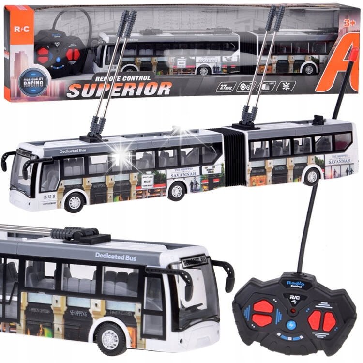 Trolejbus zdalnie sterowany na pilota 36 cm autobus miejscki RC0673 ...