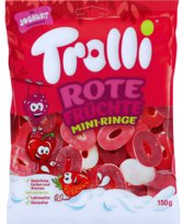 Trolli Rote Früchte Mini-Ringe 150g - żelki, małe obrączki truskawkowe Trolli