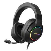 Tronsmart Sparkle RGB przewodowe wokółuszne słuchawki USB z mikrofonem i pilotem dla graczy czarny Tronsmart
