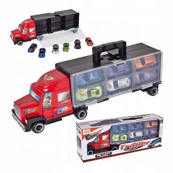 TRUCK TIR LAWETA 6 RESORAKÓW METALOWYCH WALIZKA - Tobbi-Toys