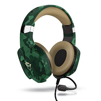 Trust Gaming Trust Cascos Gaming na PC, Playstation i Xbox GXT 323C Carus – Aurifices Gamer z mikrofonem elastycznym, na PC, PS4, PS5, Xbox Series X (S) – Verde Camuflaje - Trust