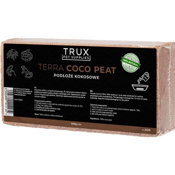 Trux Terra Coco Peat 650G Podłoże Kokosowe, Brykiet Kokosowy, Kostka Kokosowa - Podłoże Do Terrarium - Inna marka
