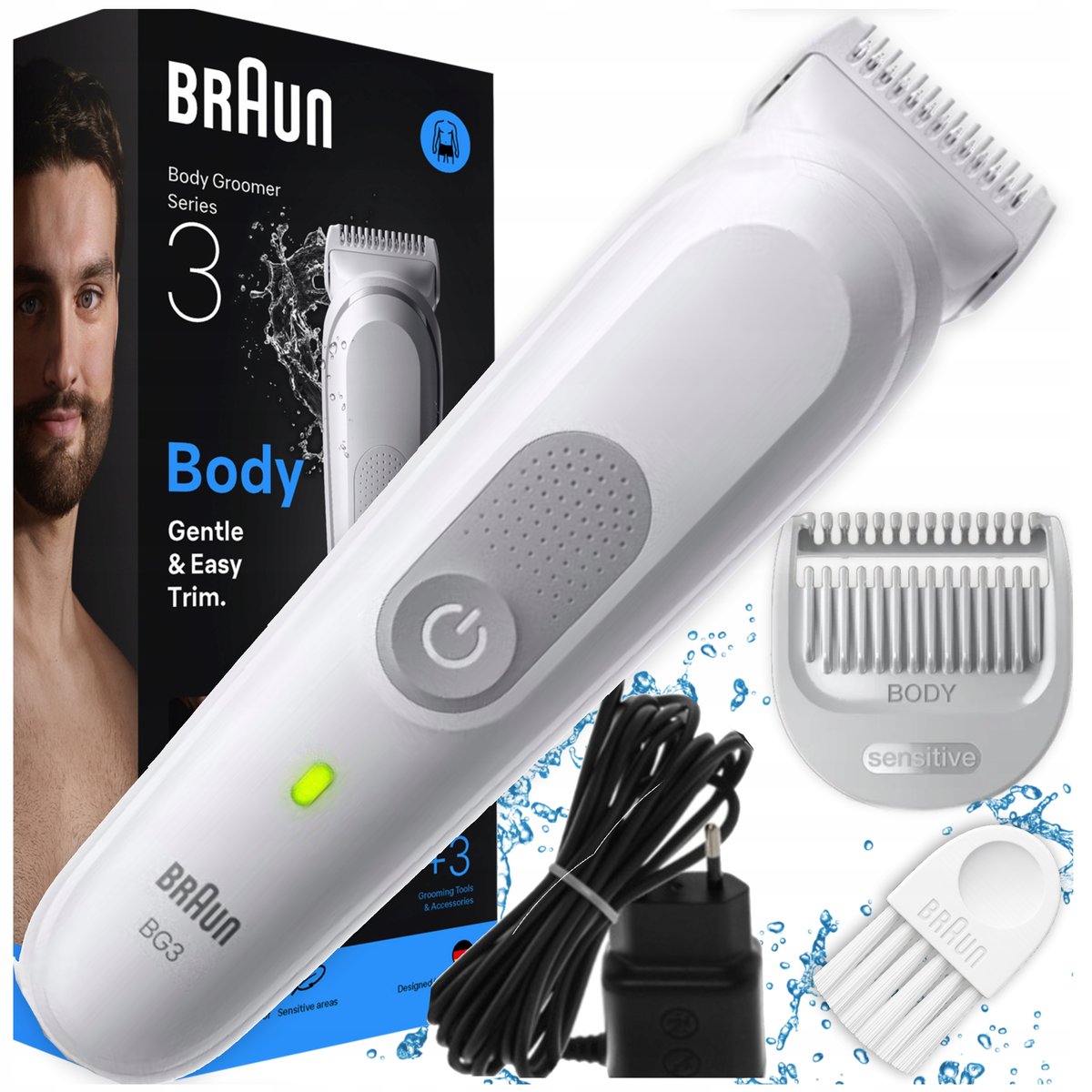 Braun TRYMER DO CIAŁA I BRODY BRAUN WODOODPORNA GOLARKA MASZYNKA DO STRZYŻENIA