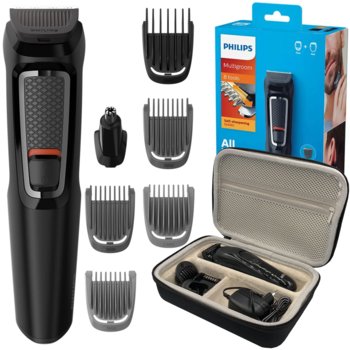 Trymer Philips MULTIGROOM MG3730/15 - 8 nasadek etui do brody włosów nosa uszu samoostrzące ostrza zestaw podróżny - Philips