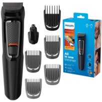 Trymer wielofunkcyjny PHILIPS MG3730/15 - 8 nasadek wodoodporny zestaw do brody włosów nosa uszu etui ładowarka szczoteczka Philips