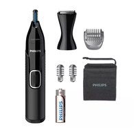 Trymer wielofunkcyjny PHILIPS NT5650 - z etui do nosa uszu brwi zarostu precyzyjny dwustronne ostrze nasadki męski pielęgnacja twarzy