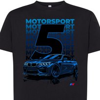 Tshirt męski BMW M5 grafika samochód sportowy motorsport L czarna DEYORA