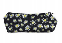 Tuba PIÓRNIK SZKOLNY CZARNY STOKROTKI NADRUK saszetka na przybory kredki