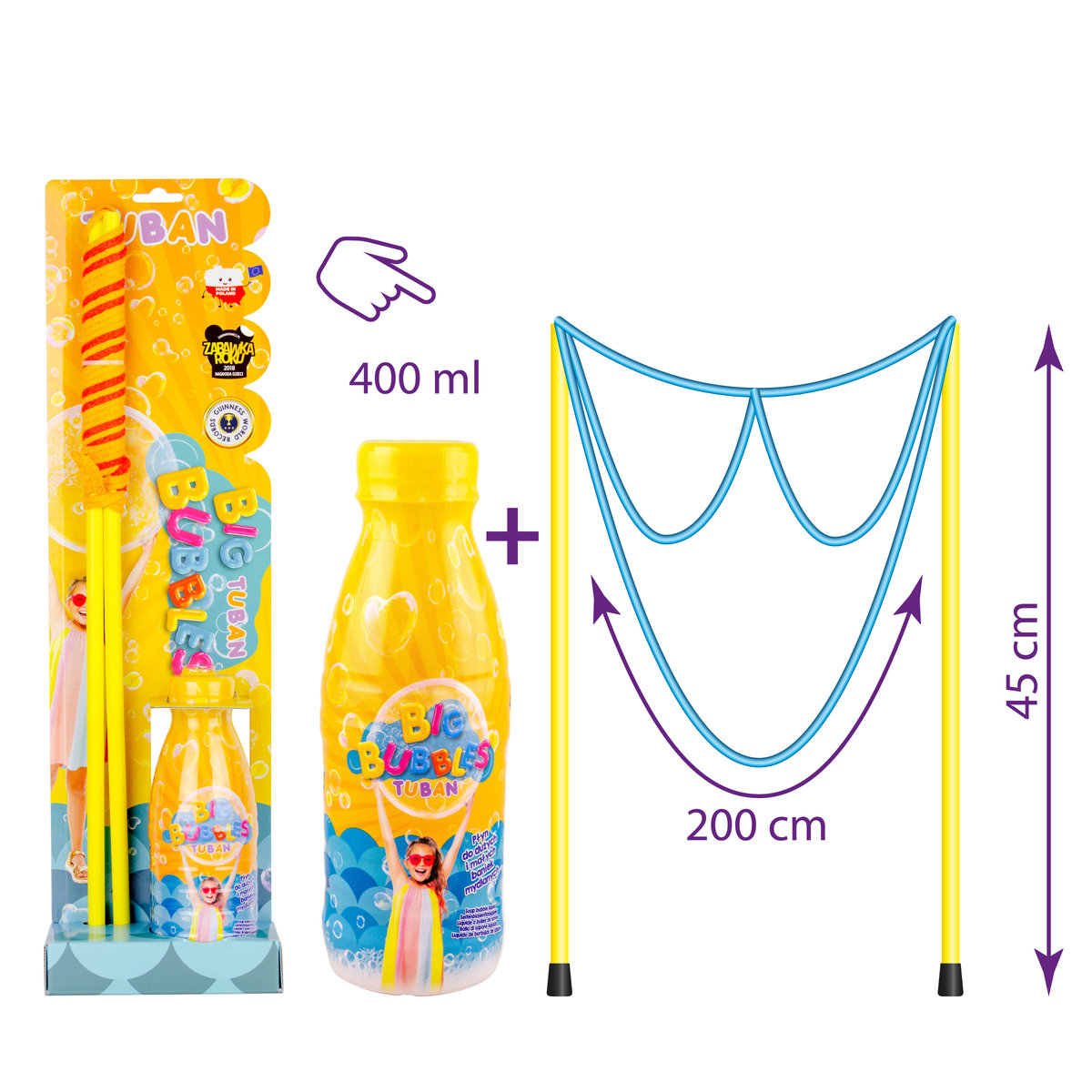 Tuban, Sznurek do baniek mydlanych Okulary z płynem, 400 ml