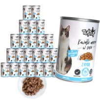 TUF TUF Kawałki mięsne w sosie z rybą - mokra karma dla kota - 24x415g