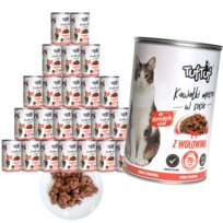 TUF TUF Kawałki mięsne w sosie z wołowiną - mokra karma dla kota - 24x415g