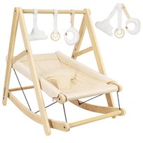 Tulano, Bujaczek/Leżaczek 2w1 Moon 45, do 9kg, z pasami bezpieczeństwa, Kremowy