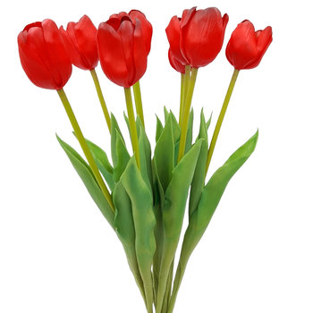 Tulipan silikonowy jak żywy czerwony gumowy 44 cm rozkwitnięty / Stylowe Dekoracje - Inny producent