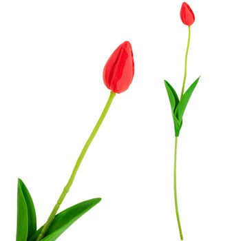Tulipan Sztuczny Gumowany Czerwony Piękny Jak Żywy - MARTOM