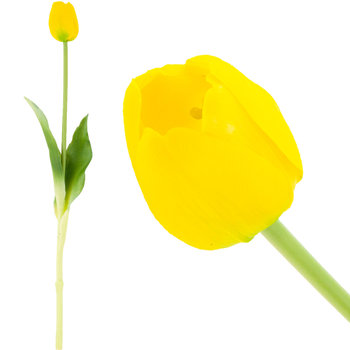 Tulipan Sztuczny Gumowany Żółty Piękny Jak Żywy - MARTOM