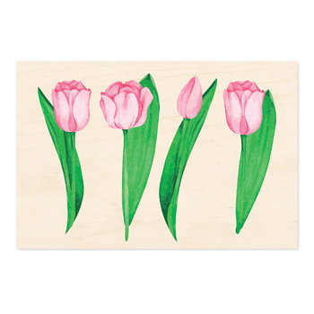 Tulipany - drewaniana kartka okolicznościowa - Inna marka