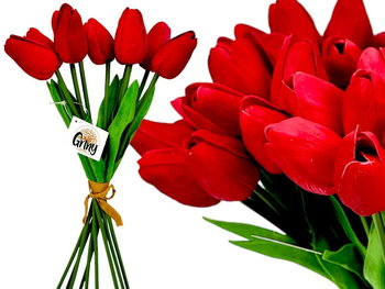 Tulipany piankowe 34 cm 9 sztuk czerwony jak żywe - Inny producent