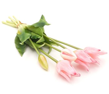 Tulipany silikonowe jak żywe różowe jasne bukiet 5 sztuk gumowe 40 cm - Inny producent