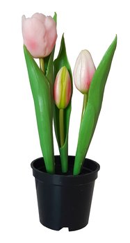 Tulipany Silikonowe Jak Żywe Różowe W Doniczce 3 Sztuk Gumowe 24 Cm - Inny producent
